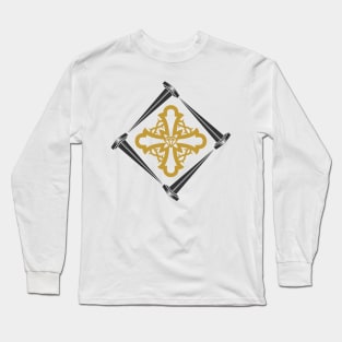 Stylized cross framed by crucifix nails Long Sleeve T-Shirt